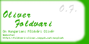 oliver foldvari business card